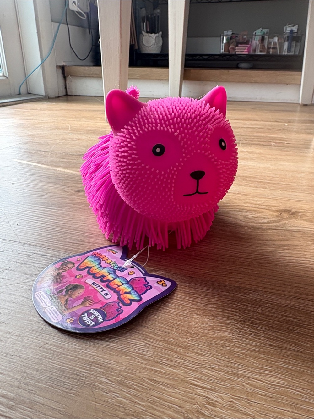 Pink Puffer Plush Cat Toy